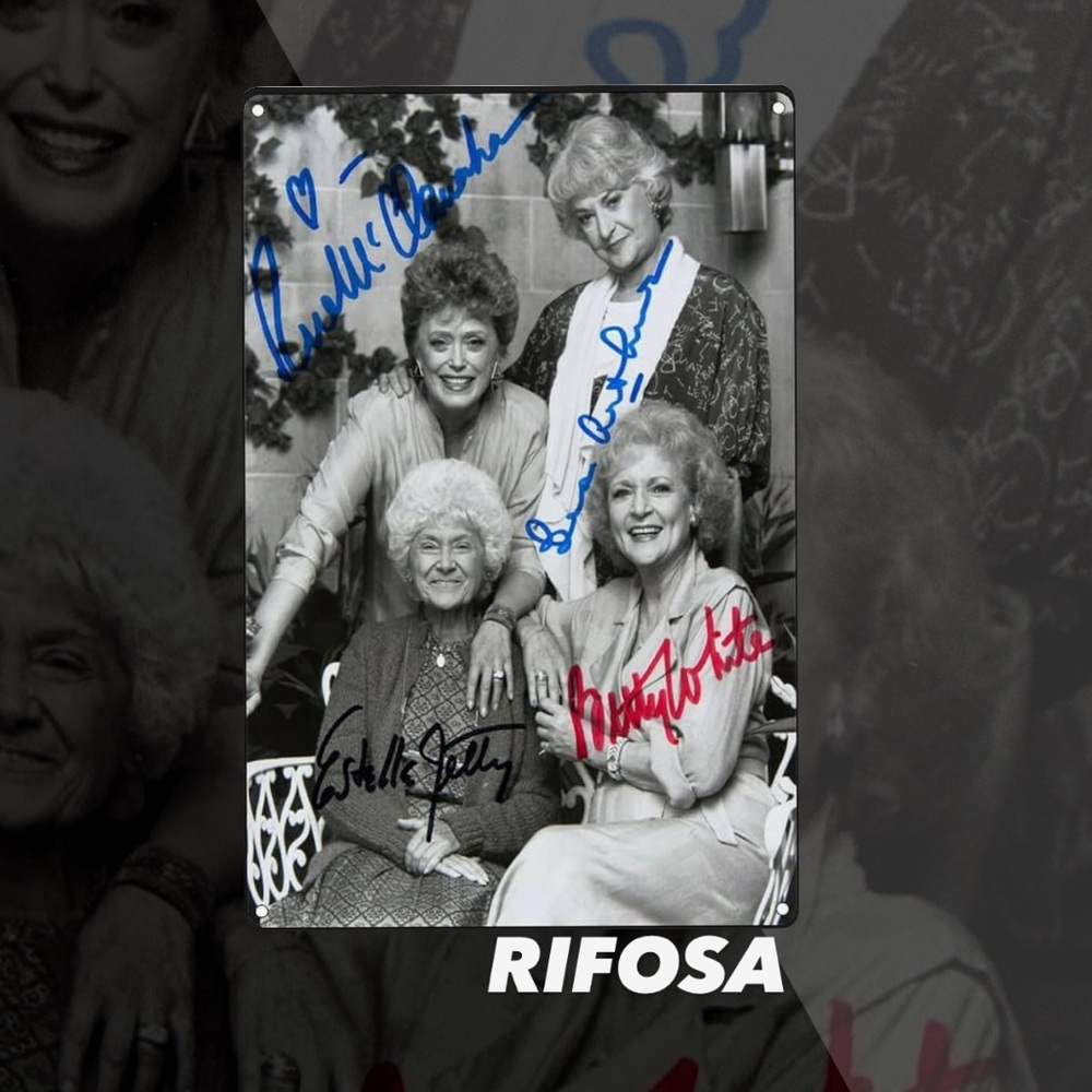 EUC RIFOSA Golden Girls Autographed Signatured Tin Sign